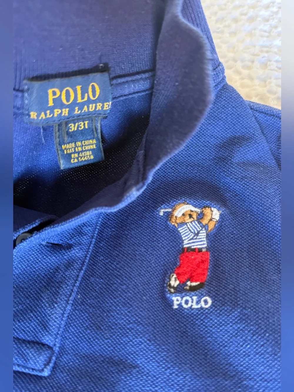 Two Polo Ralph Lauren Kids Polo Shirts Set - White & Navy Blue